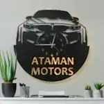 BMW İsimli Işıklı Dekoratif Duvar Saati
