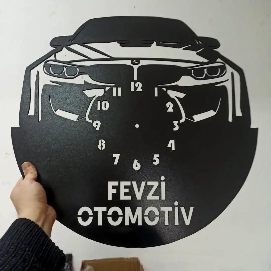 BMW İsimli Işıklı Dekoratif Duvar Saati