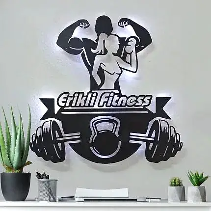 Fitness spor salonu temalı dekoratif duvar tablosu tasarımı