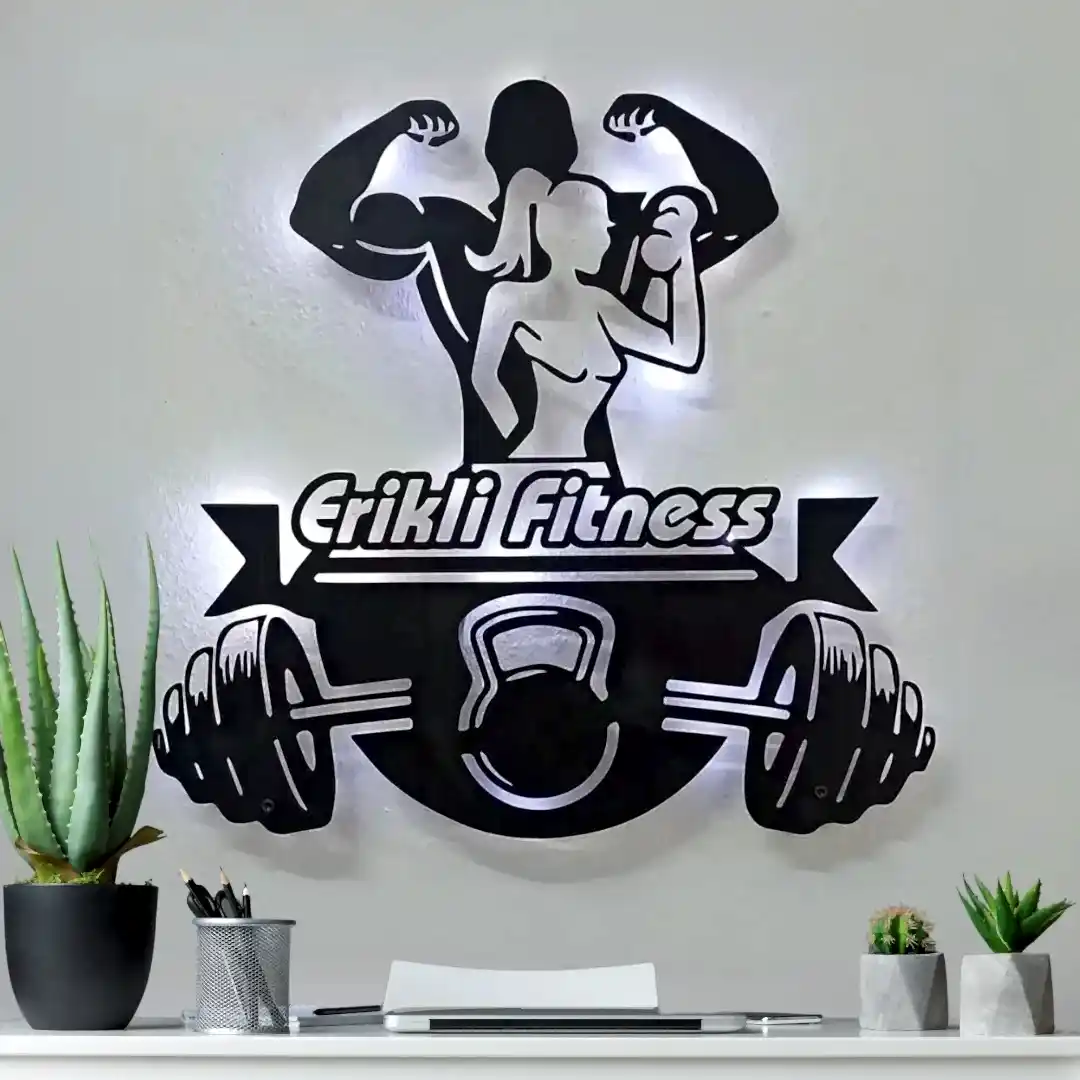 Fitness Spor Salonu Dekoratif Duvar Tablosu Fitness spor salonu temalı dekoratif duvar tablosu tasarımı