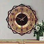 Sonoma Geometrik Tasarımlı LED Işıklı Modern Şık Ev Duvar Saati