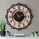 Beyaz Geometrik Tasarımlı LED Işıklı Modern Şık Ev Duvar Saati