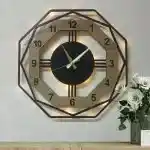 Sekizgen Sonoma Tasarımlı LED Işıklı Modern Şık Ev Duvar Saati