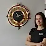 Ev için LED ışıklı dekoratif duvar saati modern tasarım