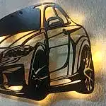 BMW F30 aydınlatmalı dekoratif duvar tablosu tasarımı