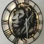 Aslan Tasarımlı LED Işıklı Modern Şık Ev Duvar Saati - Görsel 3