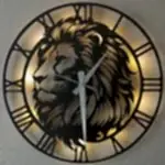 Aslan Tasarımlı LED Işıklı Modern Şık Ev Duvar Saati - Görsel 4