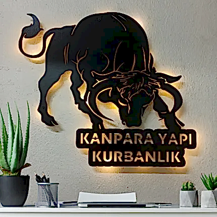 Boğa figürlü dekoratif duvar tablosu tasarımı
