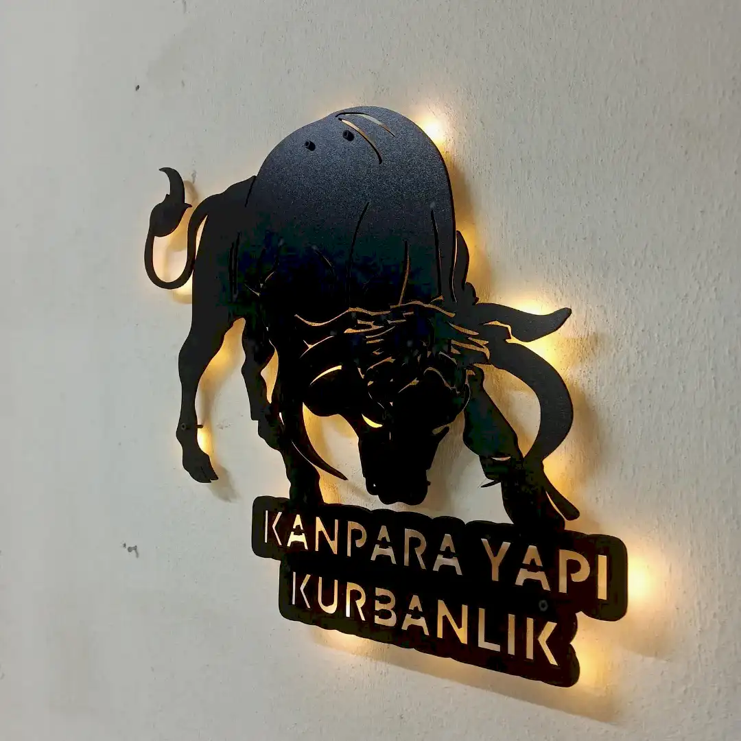 Boğa figürlü dekoratif duvar tablosu tasarımı