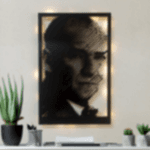 Atatürk Silüet Tasarımlı Işıklı Estetik Ofis Duvar Tablosu