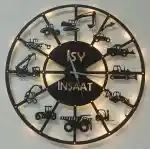İş makineleri temalı isimli LED ışıklı dekoratif duvar saati