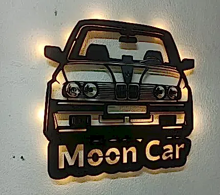 BMW İsimli Işıklı Dekoratif Duvar Tablosu