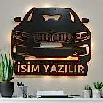 BMW G20 kasa LED ışıklı isimli dekoratif duvar saati 50 cm