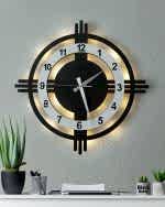 Beyaz çemberli ışıklı modern artı model 3 çizgili 48 cm dekoratif duvar saati