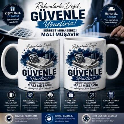 Mali müşavir kişiye özel isimli seramik kupa bardak