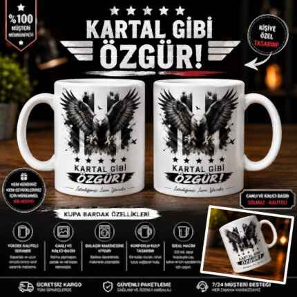 Beşiktaş Gəncə temalı kişiye özel isimli seramik kupa bardak