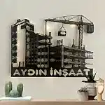 İnşaat firmalarına özel isimli LED ışıklı dekoratif MDF duvar tablosu